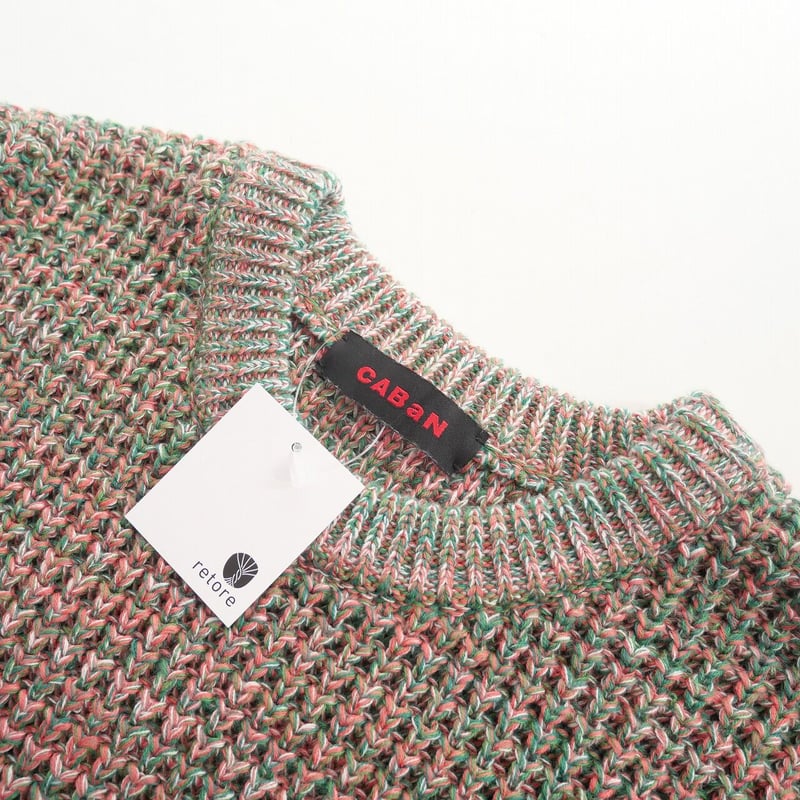 2020AW / CABaN / コットンカシミヤワッフルMIX クルーネックプル  