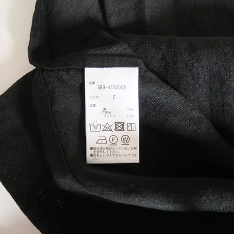 2024SS / HOUSEHOLD GOODS / MARGARET HOWELL / BLACK LINEN シャツ / 5894152002 / 2408-0239