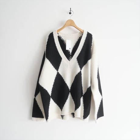 2023AW / SPICK&SPAN / ビッグダイヤインターシャニット / 23080200638040 / 2409-0457