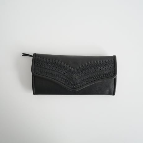 継続販売品 / yammart / stitch long wallet (black) / 2403-1053