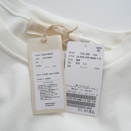 2022SS / L'Appartement購入品 / R JUBILEE / roll up over size tee / 22070570004910 / 2401-0396