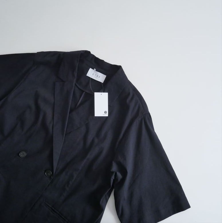 ETRE TOKYO ショートスリーブジャケット ETRE TOKYO - スリットスリーブショートブルゾン - BLACK