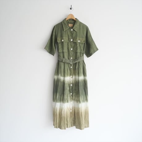 2022SS / 未使用 / Nigel Cabourn / TIE-DIE ARMY DRESS - LINEN / 80440853005 / 2505-2041