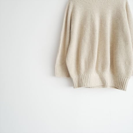 2023AW / かぐれ / superfine lambs & chenille ribbed-knit high-neck sweater / WFFL-UW123 / 2504-0317