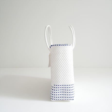 2026SS今季・人気完売品 Letra MERCADO BAG - HALF CHECK - White / Navy (S) 2606-0189