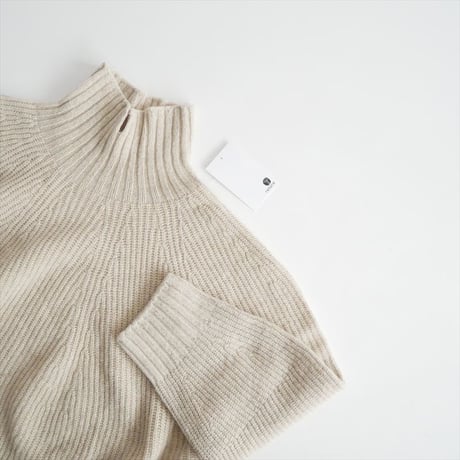 2023AW / かぐれ / superfine lambs & chenille ribbed-knit high-neck sweater / WFFL-UW123 / 2504-0317
