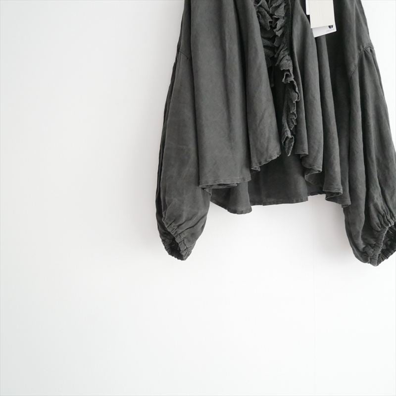2025SS nest Robe リネン備長炭染めスカラフリルブラウス 01251-10502