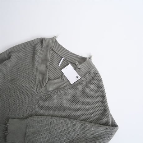 2021 / L'Appartement購入品 / Young Fabulous&broke / ダメージ Vネック プルオーバー / 2400-0376