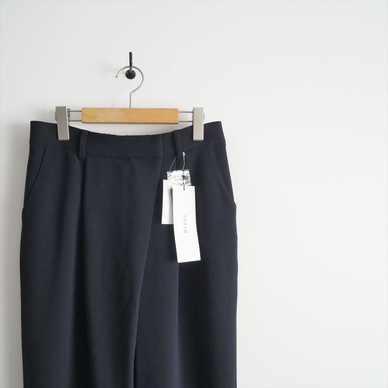 SOEJU ソージュ タックパンツ M 黒 トリアセテート 日本製 タック