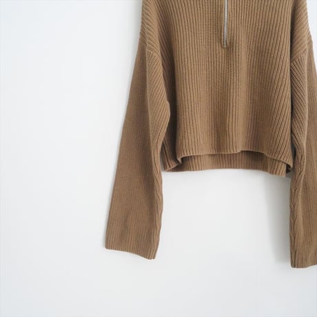 2022AW / AP STUDIO購入品 / OVAL SQUARE / ハーフジップクロップドニット / 22080587000630 / 2412-0563