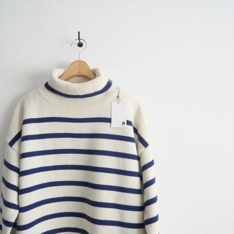 2023AW / Cloth&Cross / パネルボーダーボックス タートルネックセーター / HG-L890 / 2406-0067
