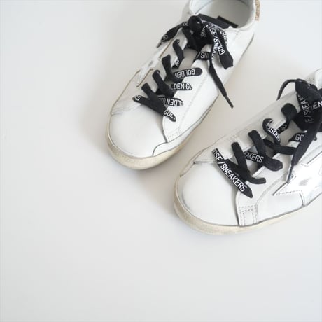 継続販売品 / GOLDEN GOOSE / Super-Star スニーカー ホワイト レザー グリッターヒールタブ / 2412-2013