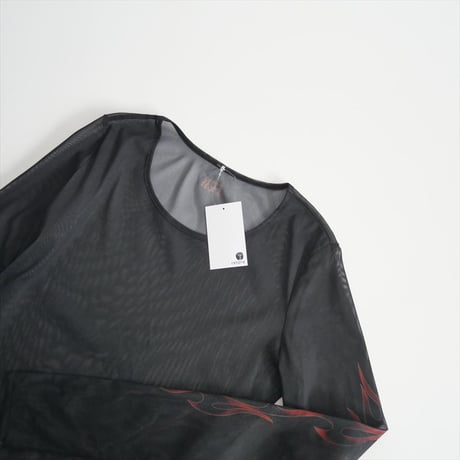 2023AW / LIMI feu / Yohji Yamamoto / FIRE PRINT SLIM FIT TOP / LJ-T11-931 / 2411-1211