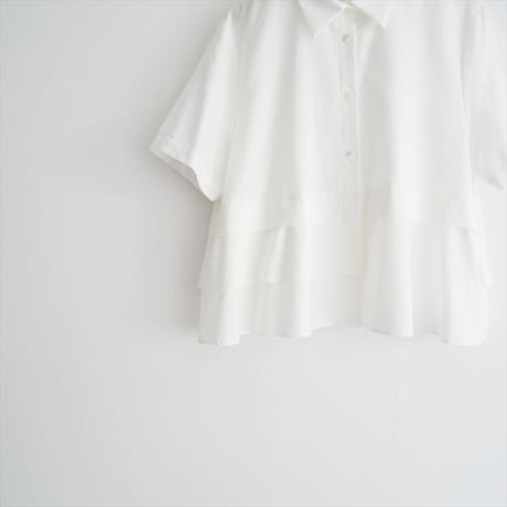 継続販売品 / CABaN / TOMORROWLAND / タイプライターダブルクロス アシンメトリックフリルシャツ / 39014101003 / 2506-0951