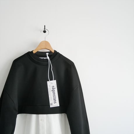 2025・人気完売品 / 未使用 / nagonstans / shirt layered round pullover / 470IA880-2161 / 2603-2012