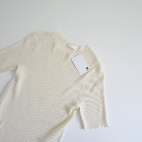 継続販売品 / Ballsey / TOMORROWLAND / マーセライズドコットンリブ ハーフスリーブプルオーバー / 11023202362 / 2411-1256