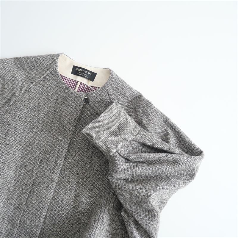 〇2023AW / support surface / ツイードノーカラージャケット
