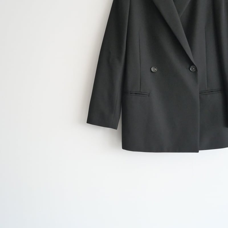 Deuxieme Classe 2021 TWEED ジャケット ブラック ストレッチウール ピンドット シングル2ボタン ジャケット