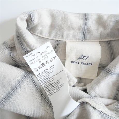 2023SS / L'Appartement別注 / REMI RELIEF / CHECK 2WAY SHIRT / 23050570003810 / 2405-1161
