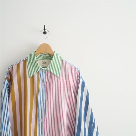 未使用 / SZ Blockprints / OVERSIZED BUTTON DOWN SHIRT MIX PRINTS / 3910700458 / 2409-0288