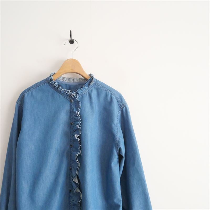ドゥロワー RESORT2 ラッフルデニムシャツ　新品 2024SS今季 / Drawer / RESORT2 ラッフルデニムシャツ / 651129