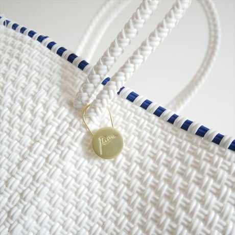 2026SS今季・人気完売品 Letra MERCADO BAG - HALF CHECK - White / Navy (S) 2606-0189