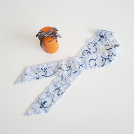 HERMES / シルクツイリー Do Re Boucles Broderie Anglaise Twilly / 853951S / 2510-0400