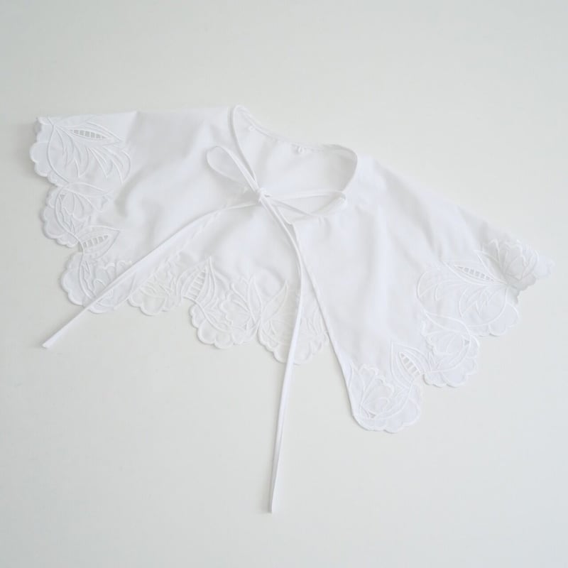 OHGA　オーガ　4WAY 刺繍ブラウス 付け襟　 オオガ OHGA オオガ オウガ 4WAY 刺繍ブラウス ホワイト つけ襟 サイズM