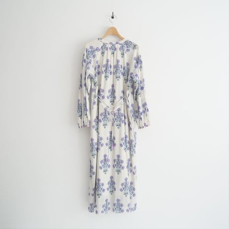 継続販売品 / 未使用 / ne Quittez pas / Cotton Jacquard Marigold Print Shirring Dress / 010441GH1 / 2507-2015