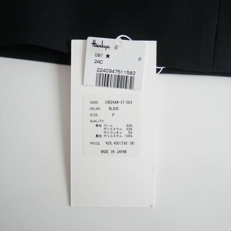 2024AW今季 / 未使用 / IORE / BICOLOR GILET(BLACK) / IOR24AW-VT-001 / 2410-1344