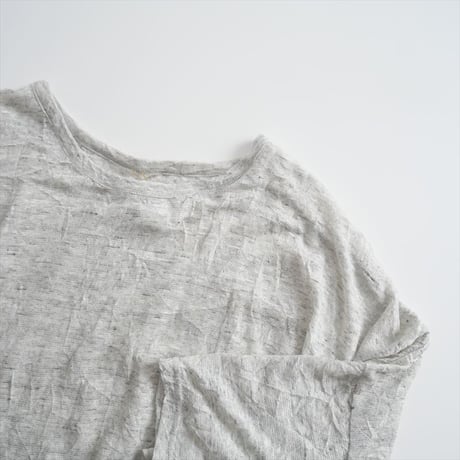 2023SS / Y’s / LINEN POLYESTER WRINKLED PLAIN STITCH ROUND NECK BIG T / YZ-T09-360 / 2311-1194