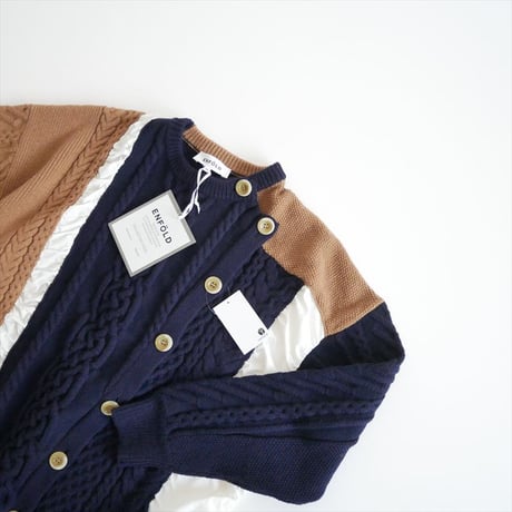 2022AW / 未使用 / HOLIDAY Collection / ENFOLD / TASMANIA PLUS MIX PATTERN CARDIGAN / 2512-1667