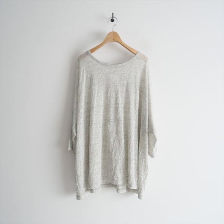 2023SS / Y’s / LINEN POLYESTER WRINKLED PLAIN STITCH ROUND NECK BIG T / YZ-T09-360 / 2311-1194