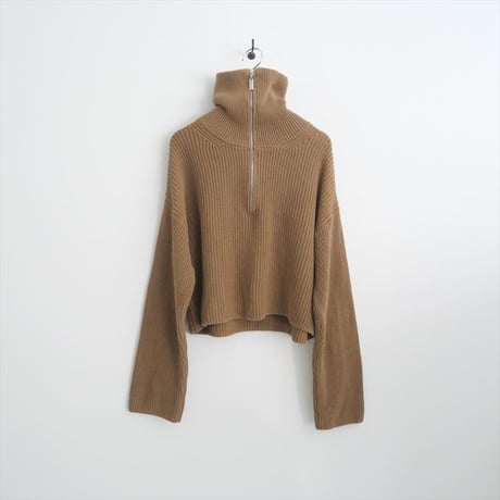 2022AW / AP STUDIO購入品 / OVAL SQUARE / ハーフジップクロップドニット / 22080587000630 / 2412-0563
