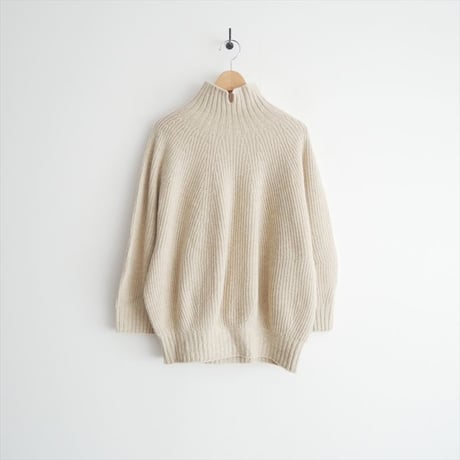 2023AW / かぐれ / superfine lambs & chenille ribbed-knit high-neck sweater / WFFL-UW123 / 2504-0317