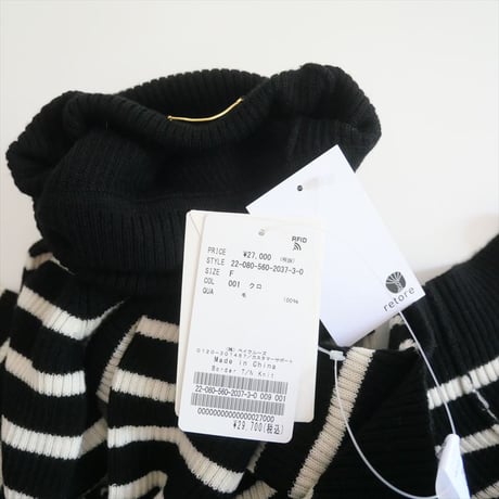 2022AW / 未使用 / L'Appartement / Border Turtleneck Knit / 22080560203730 / 2503-0845