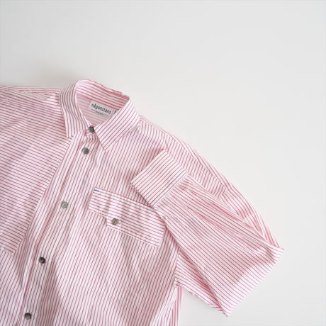 2024SS・人気完売品 / nagonstans / water-repellent stripe round flare shirt / 470HS430-0810 / 2410-0679