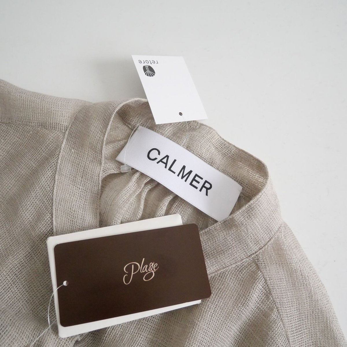 【CALMER×plage】23SSベッチュウ BandCollar シャツ