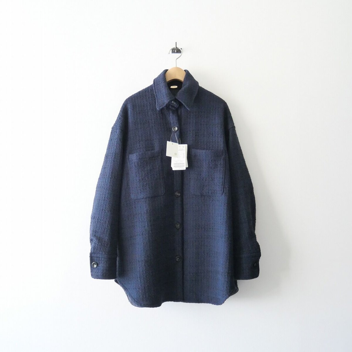 Deuxieme Classe TWEED シャツジャケット ネイビー DEUXIEME CLASSE - Deuxieme Classe TWEED シャツジャケット ネイビー