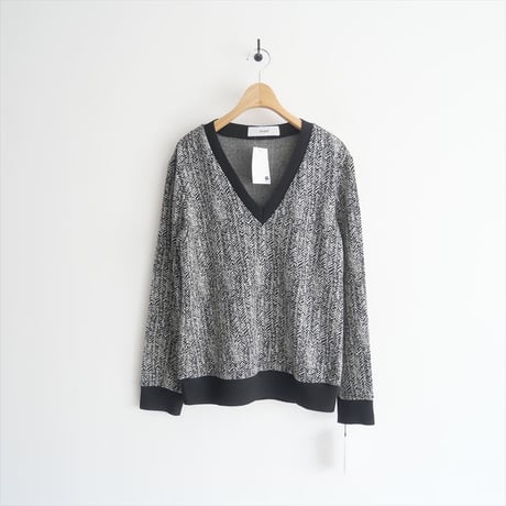 2024AW・継続販売品 / 未使用 / saqui / herringbone v-neck pull-over / 23AW15 / 2501-0874
