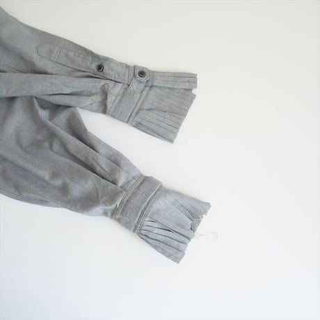 2022AW / 未使用 / JUN MIKAMI / PLEATS COLLAR WOOL BLEND SHIRT / 22AW-6-H / 2508-2196