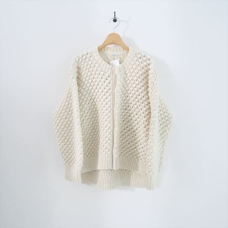 〇2024AW・人気完売品 / GALERIE VIE / ポップコーンハンド クルーネック カーディガン / 23024402721 / 2506-0688
