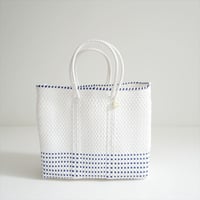 2026SS今季・人気完売品 Letra MERCADO BAG - HALF CHECK - White / Navy (S) 2606-0189