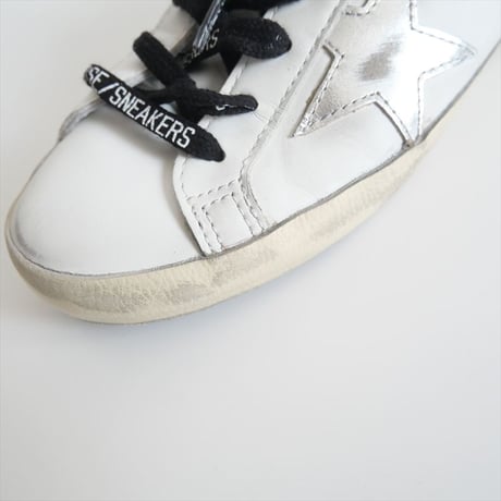 継続販売品 / GOLDEN GOOSE / Super-Star スニーカー ホワイト レザー グリッターヒールタブ / 2412-2013