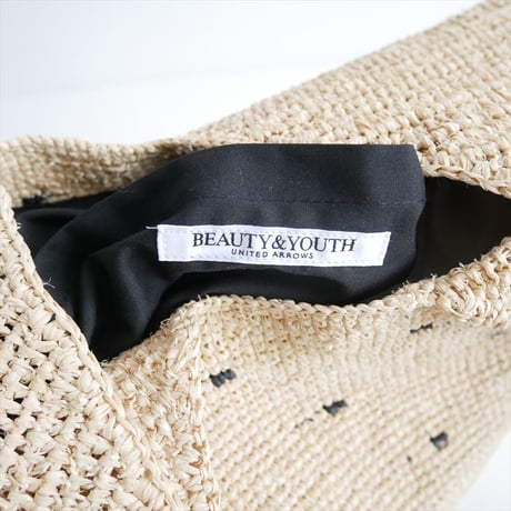 2026SS今季 / 未使用 / BEAUTY&YOUTH ラフィア ドット ワンショルダーバッグ 18326000026 / 2605-0760