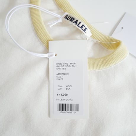 2026SS今季 / 未使用 / AURALEE HARD TWIST HIGH GAUGE WOOL SILK KNIT TEE A26ST02KW / 2605-0941