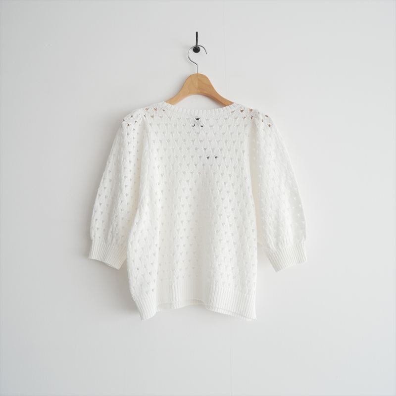 ❤︎みちゃふ❤︎プロフ確認必須❤︎ 専用 25SS スピックアンドスパン 2025SS / 未使用 / SPICK&SPAN / 透かしドット柄パフスリーブニット /