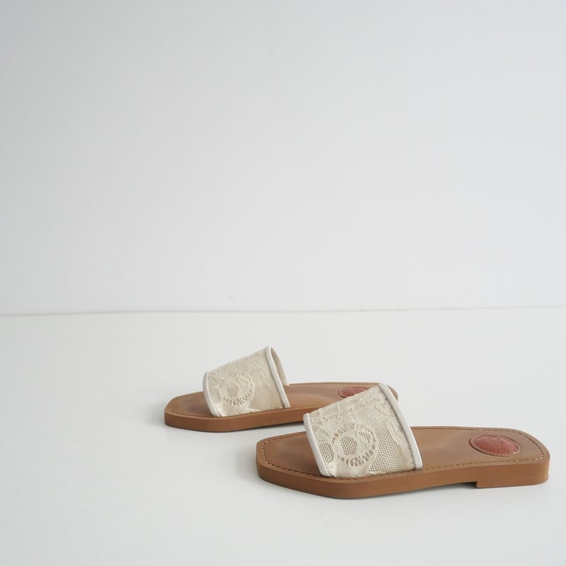 クロエ woody レースサンダル