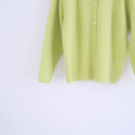2021AW / Drawer / 9Gウールカシミヤ畔編みクルーネックカーディガン / 6515-105-0481 / 2404-0816
