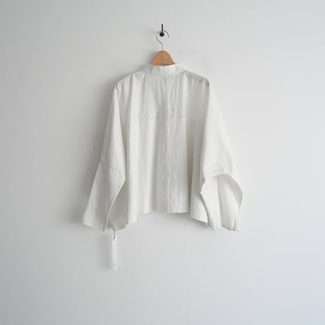 2022 / humoresque / STAND COLLAR BLOUSE - SMOKE WHITE / HA2203A / 2311-2049